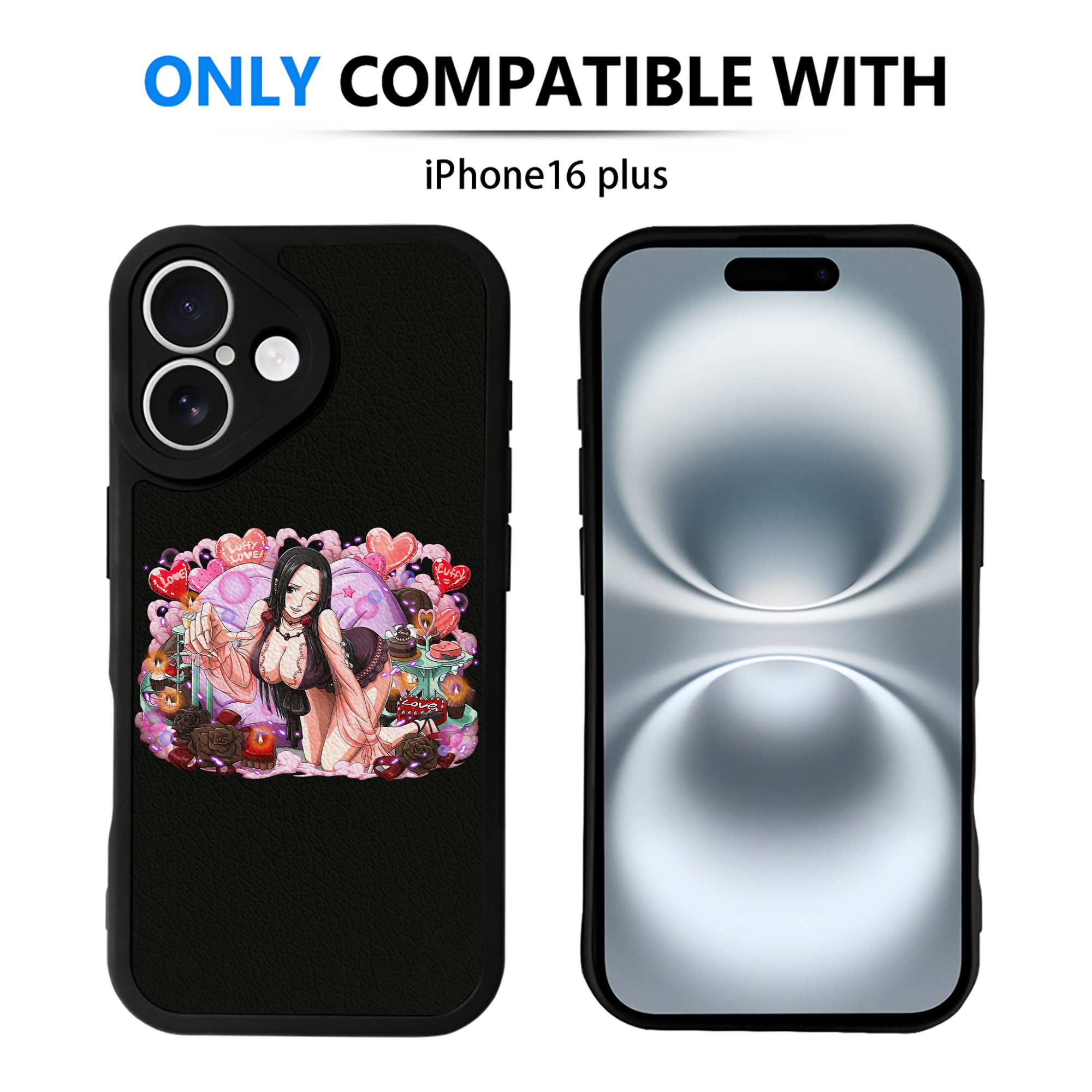 （画像用） ワンピース ボア・ハンコック ONE PIECE Boa·Hancock 【iPhone 16シリーズ対応】シリコンスマホケース（レザー調） 材質：シリコン
